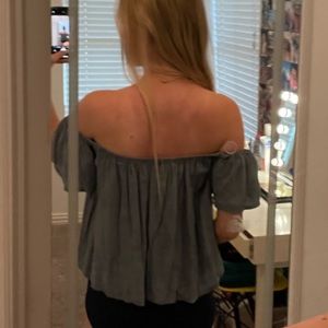 Blue Off the shoulder Top